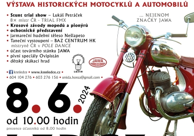 Sraz přátel  značky JAWA V rodišti zakladatele Františka Janečka Výstava historických motocyklů a automobilů